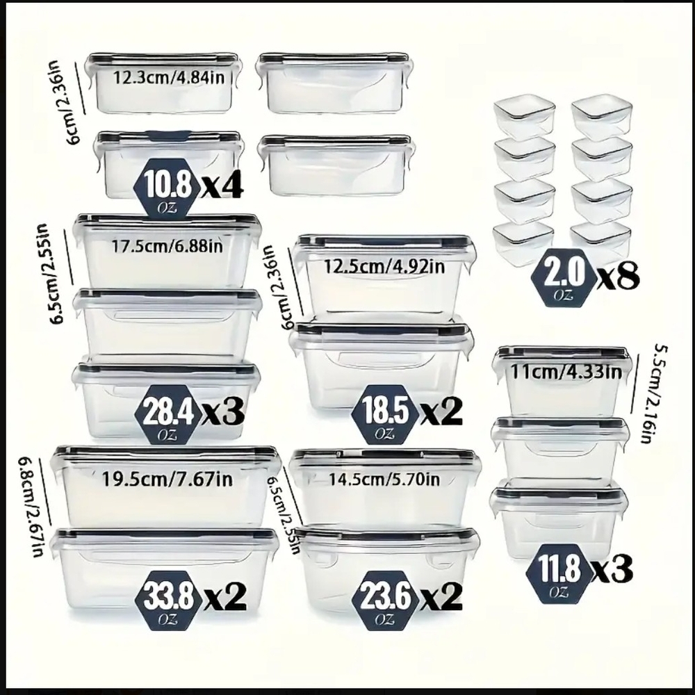 48 Piece Airtight Food Storage Container Set - Clear - Picture 2 of 4